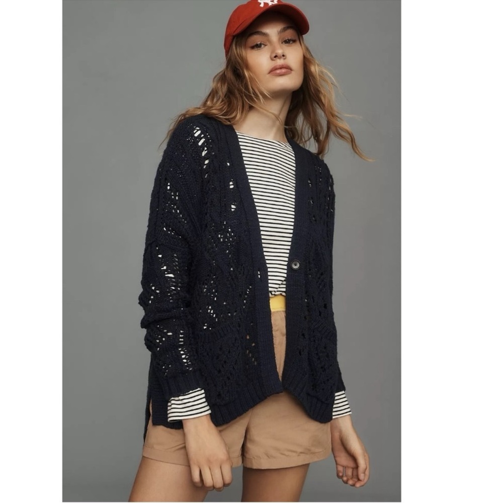 Pilcro/Anthropologie Open Stitch Cardigan